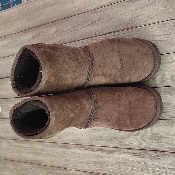 UGG Leather Winter Boots in Brown Size Woman's 7 - Picture 5 of 11